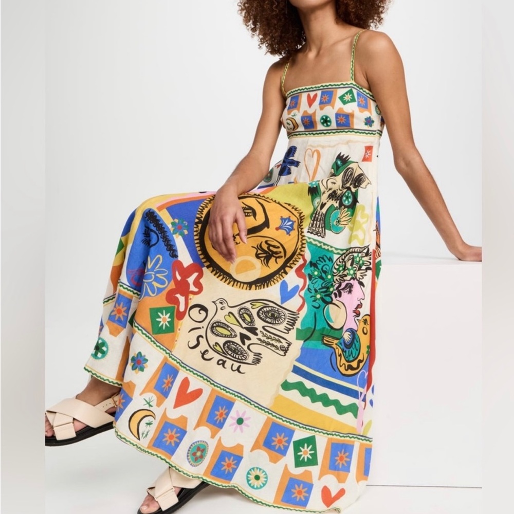Luxury Soleil Linen Midi Designer Sundress